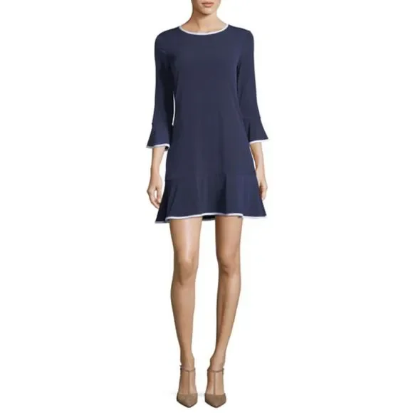 michael kors drop waist dress Michael Kors Red V-Neck Drop Waist Dress